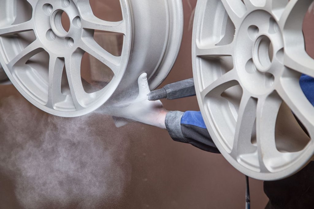 man powder coating wheels